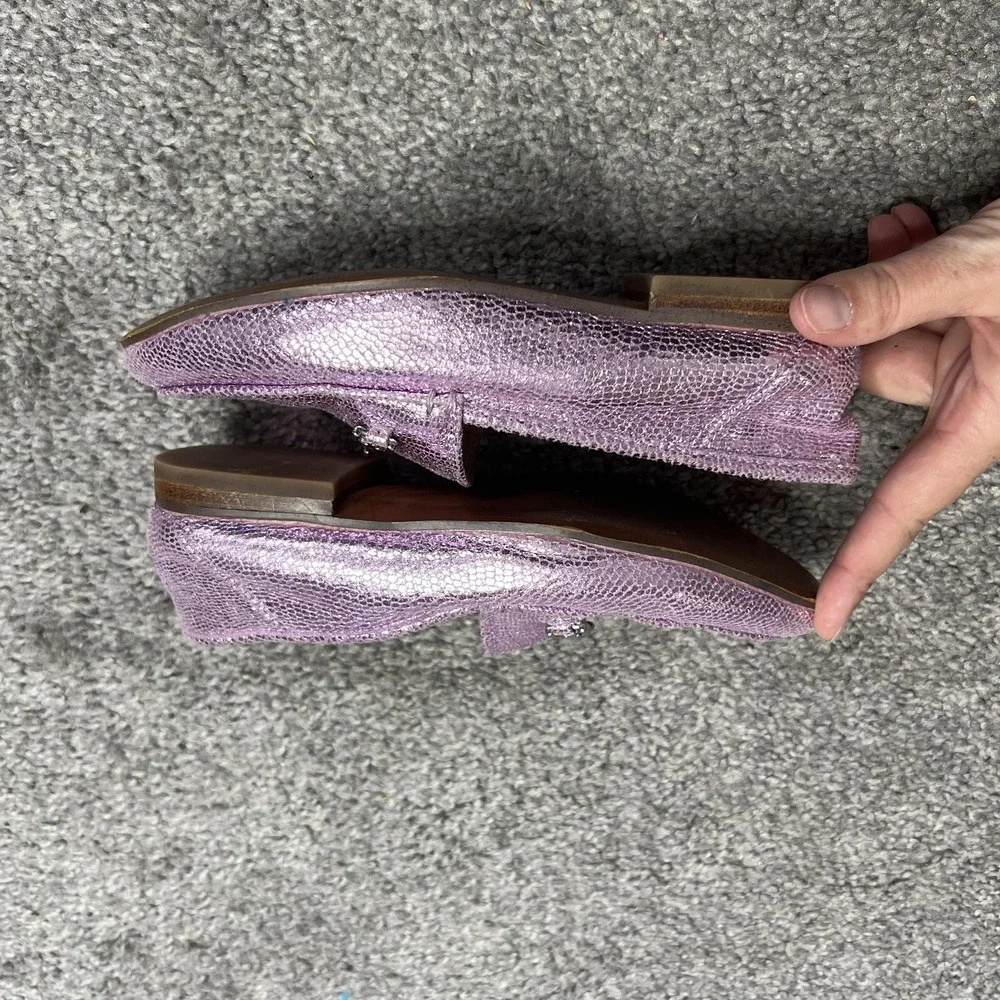 Sam Edelman Shoes Girls Size 13 Purple Metallic Loafer Horsebit Slip‎ On EU 31